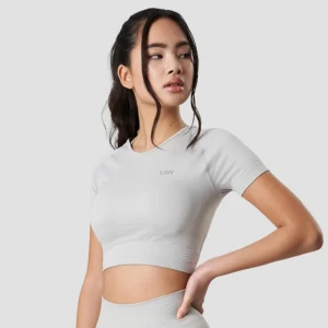 Iciw cropped t-shirt - Säljer min iciw croppade t-shirt i färgen light grey. Den perfekta toppen som passar till allt!
