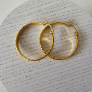 Rostfritt stål creoler - Guldpläterat rostfritt stål Ganska nya, använder bara få gånger