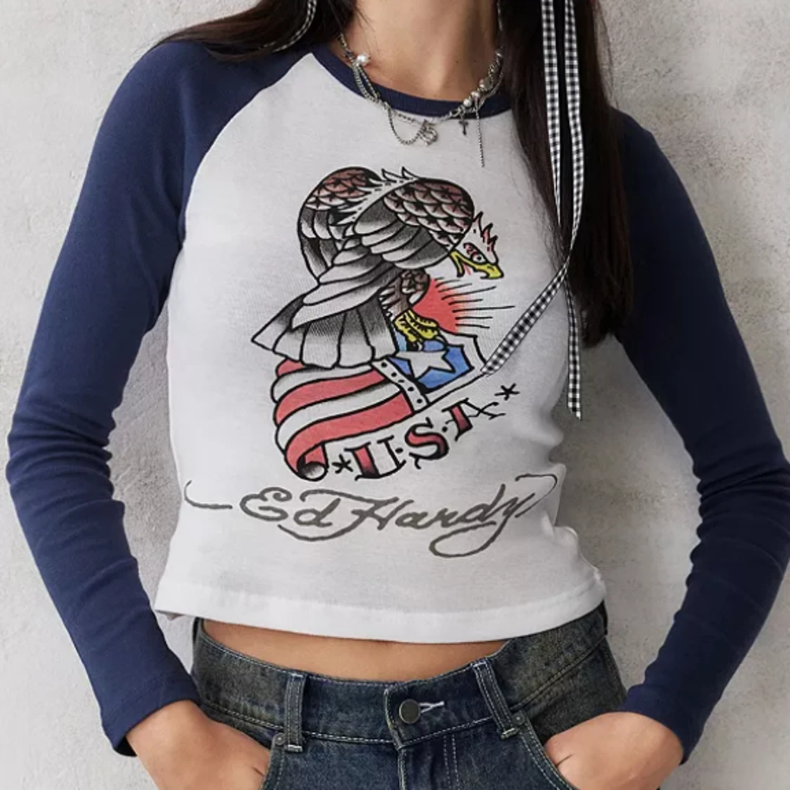 Härlig långärmad Ed Hardy topp