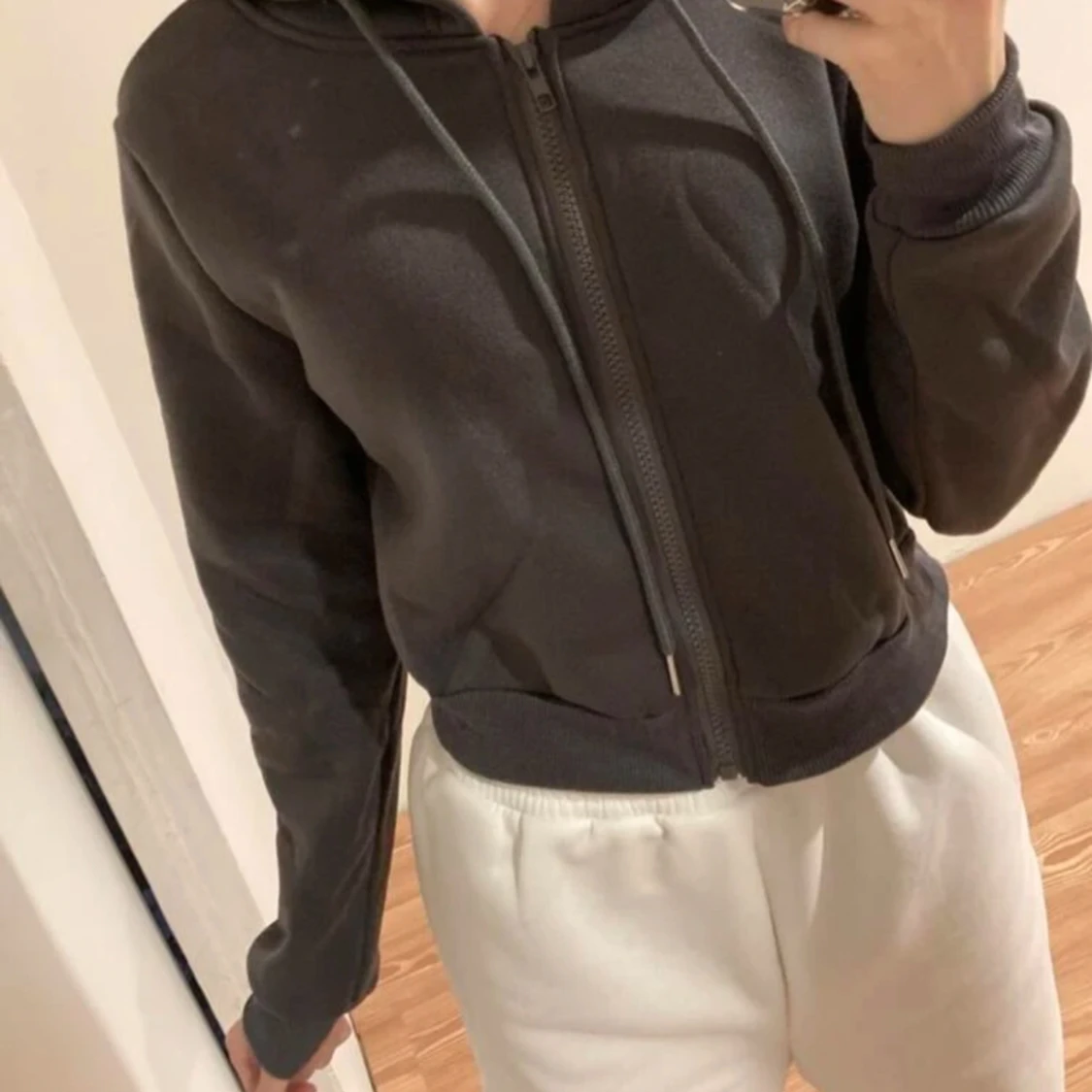 Jättefin kort zip hoodie - 2