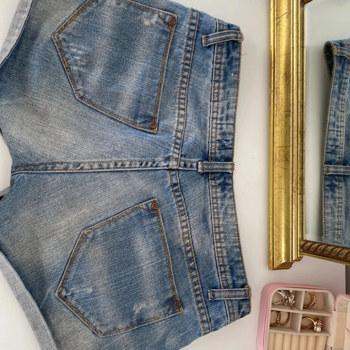 Lågmidjade jeans shorts - 90
