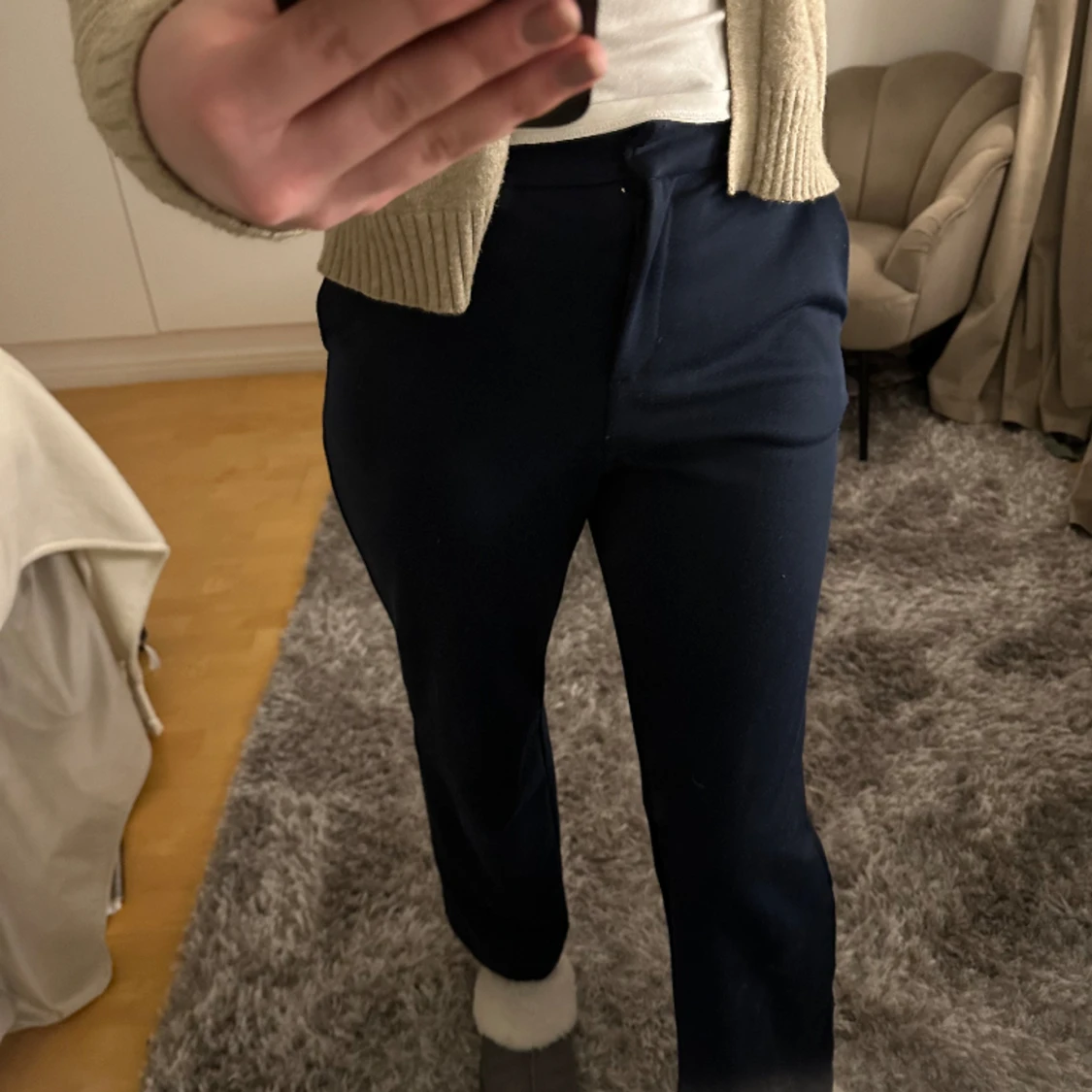 Marinblå kostymbyxor 