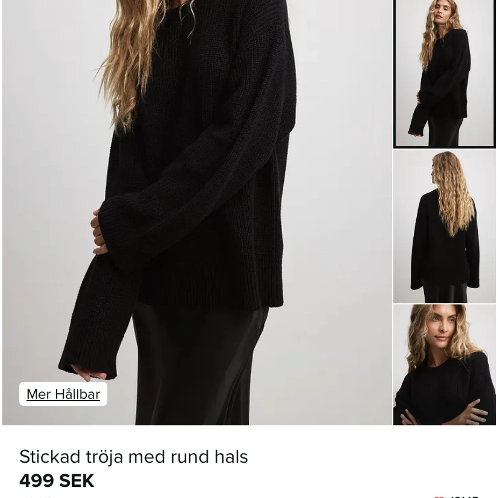 Helt ny och oanvänd jättemysig oversized stickad tröja från NAKD. Säljer för 199 kr, köptes för 500 kr. Oversized så passar som en större storlek🤍 Skriv privat för egna bilder och om du undrar något🤍. Tröjor & Koftor.