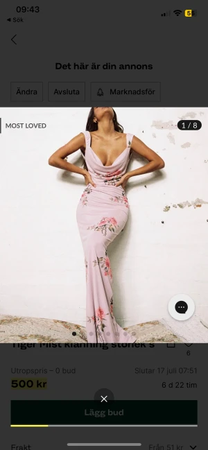 Klänning Tigermist stl s - Använd endast en gång!! 