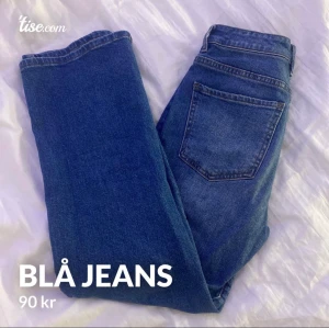 Blå jeans  - Blåa jeans som inte används längre. Storlek 36 men skulle säga 34 mer