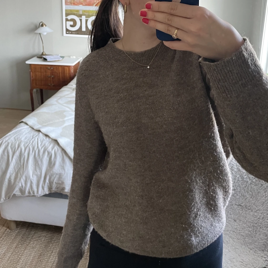 Brun stickad tröja H&Mđ€