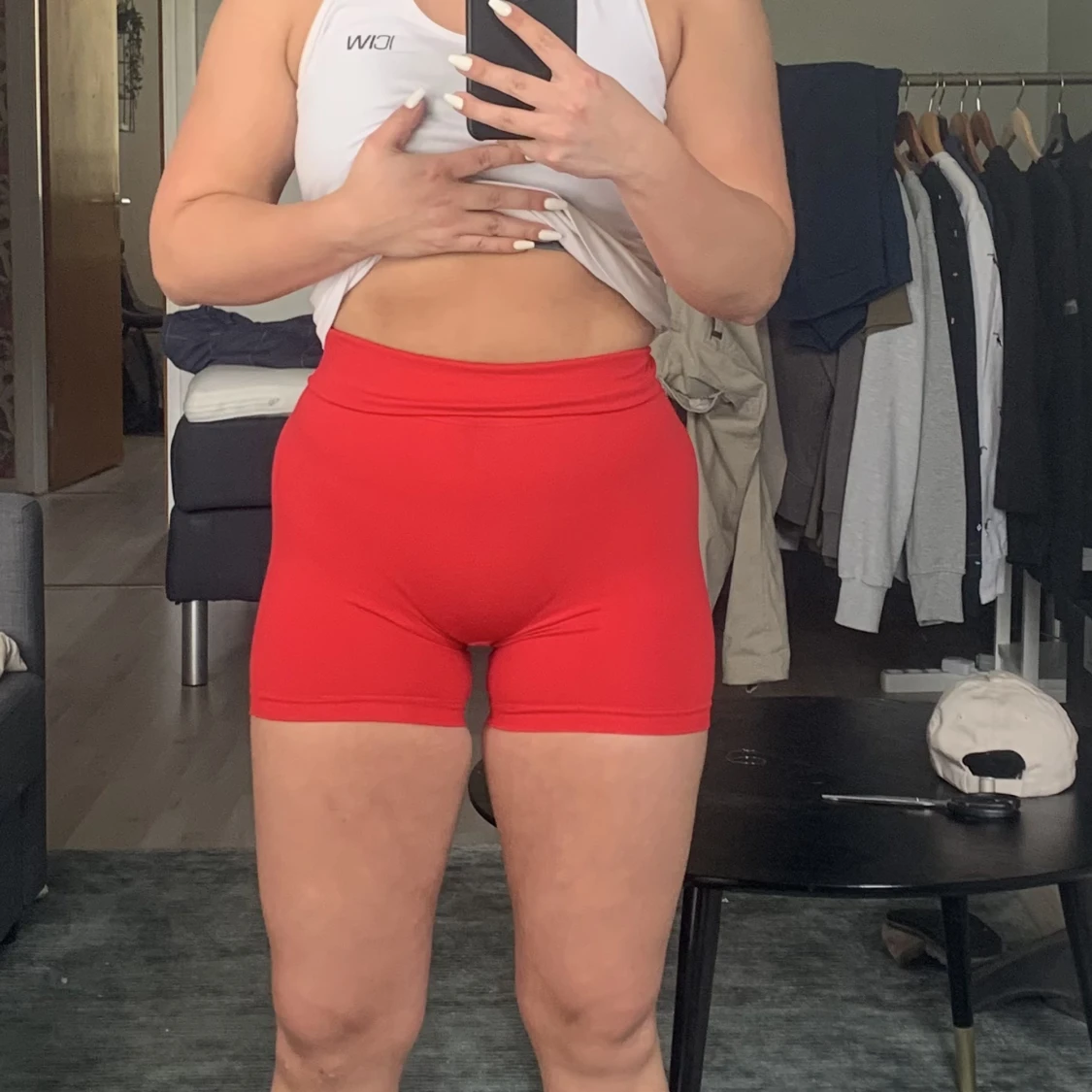 Röda tränings shorts  - 90