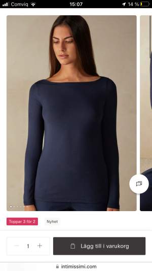 Säljer min intimissimi tröja då den inte kommer till användning länge tyvärr. Super fin blå med ett skönt material. Den är använd med i fint skick. Ny pris 249kr säljer för 120kr.❤️