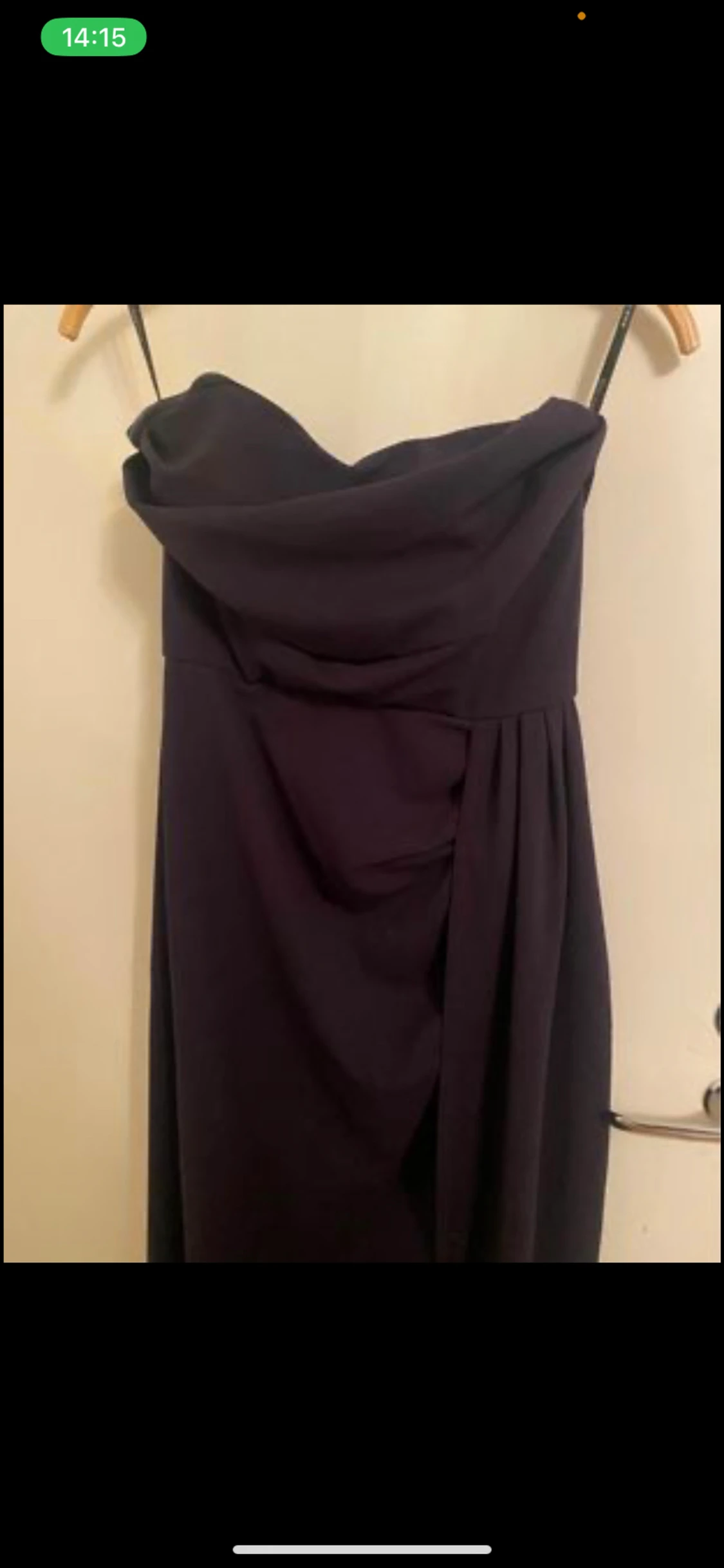 Marinblå strechig klänning