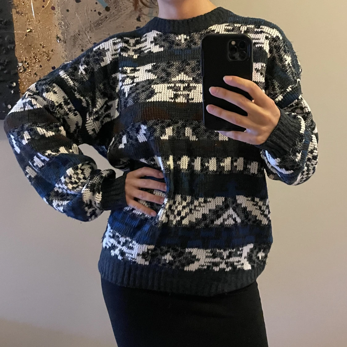 Mysig stickad tröja - 90