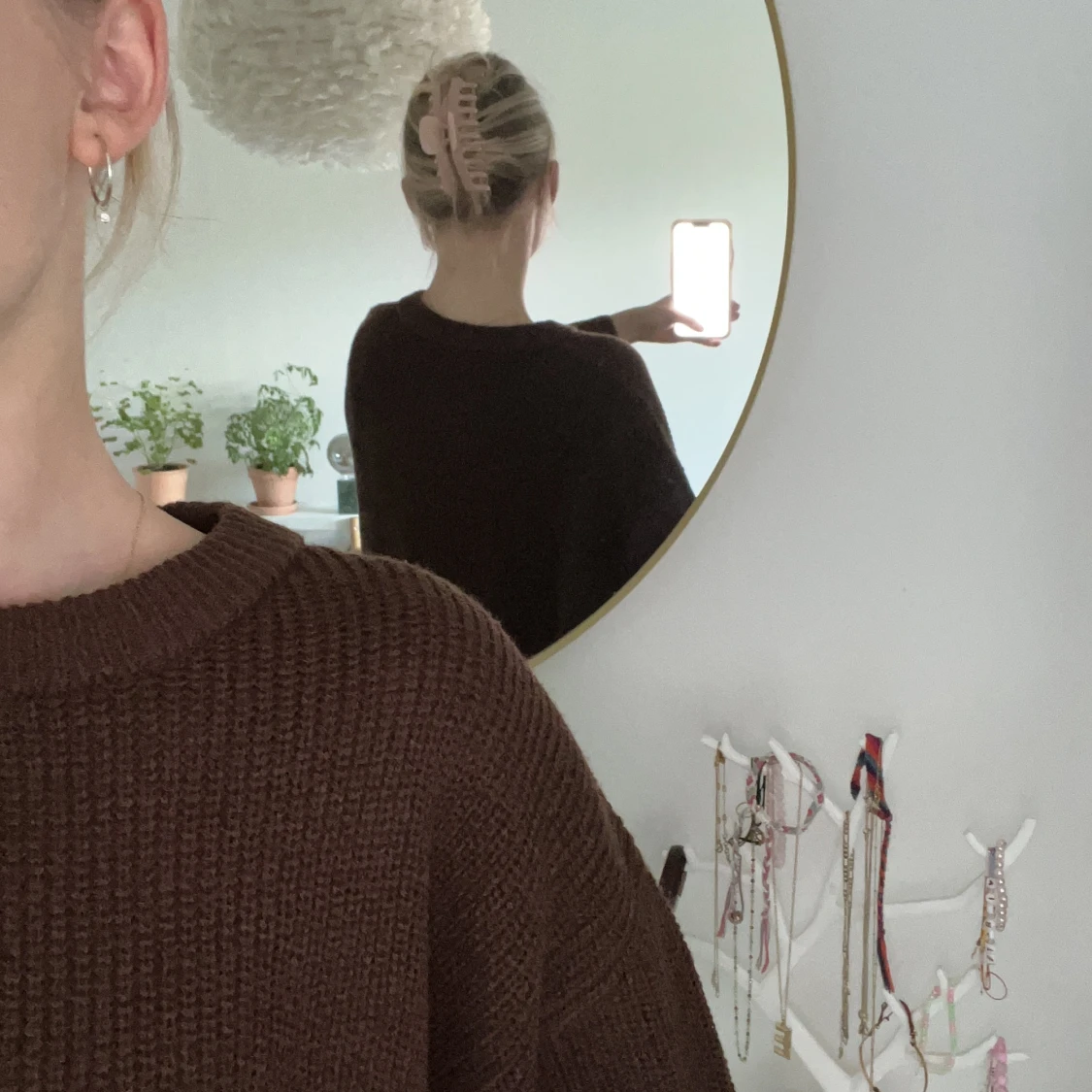 brun stickad tröja - 91