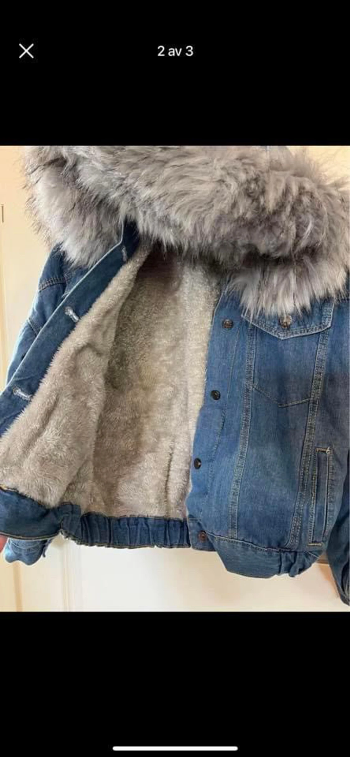 Jeansjacka med päls - 90