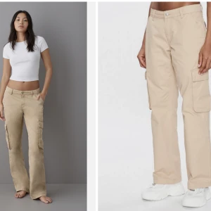 Cargo Byxor  - Lågmidjade cargo byxor ifrån Ginatricot. Aldrig använda, säljer billigt för vill bli av med dom. Stolek 36