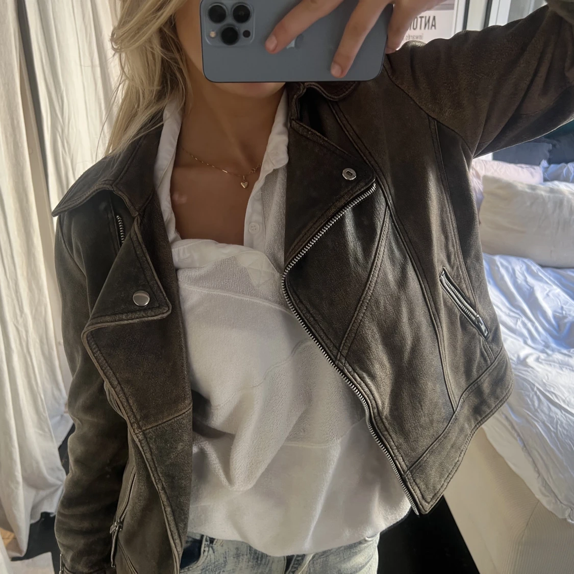 Skinnjacka beige/brun - 91