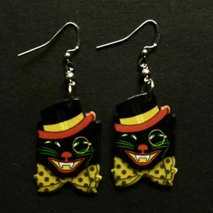 Crazy cats örhängen 🧡 - Nickelfria krokar och fri frakt 🖤