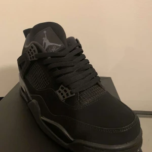 Jordan 4 black cat’s  - Dags att sälja dessa då jag fått intresse för en annan slags Jordan sko, vill säljas fort och har ingen användning för dem, väldigt bra skick inga lösa trådar och inga fel på boxen/lådan