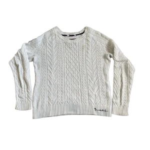Kabelstickad vit tröja - Superfin vit tröja i storlek S🤩i toppskick