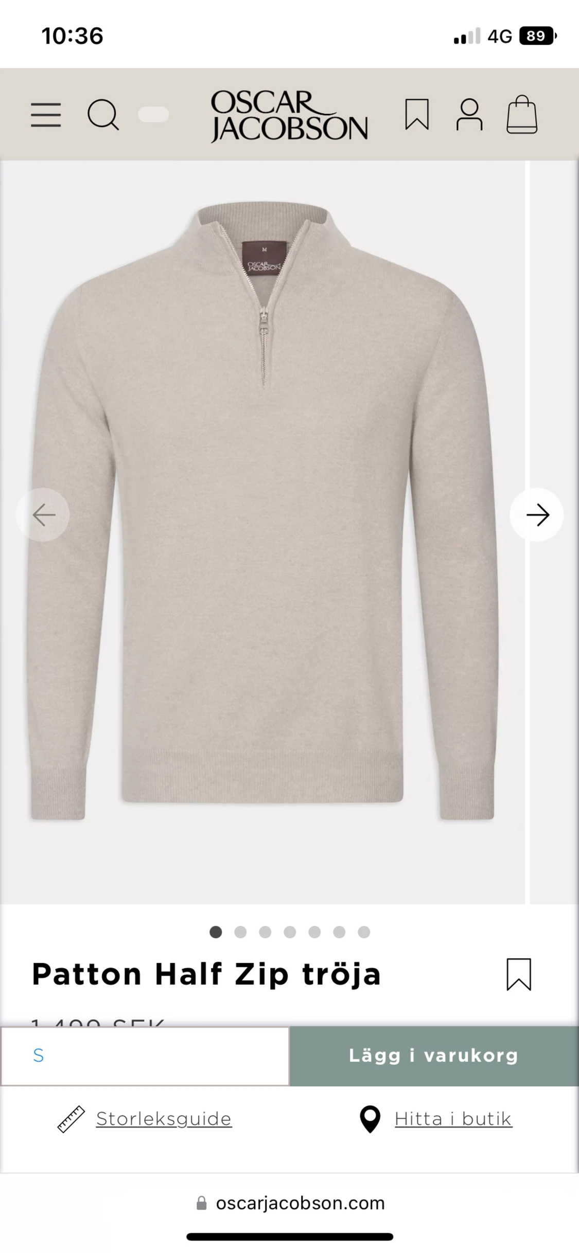 Oscar Jacobson halv zip