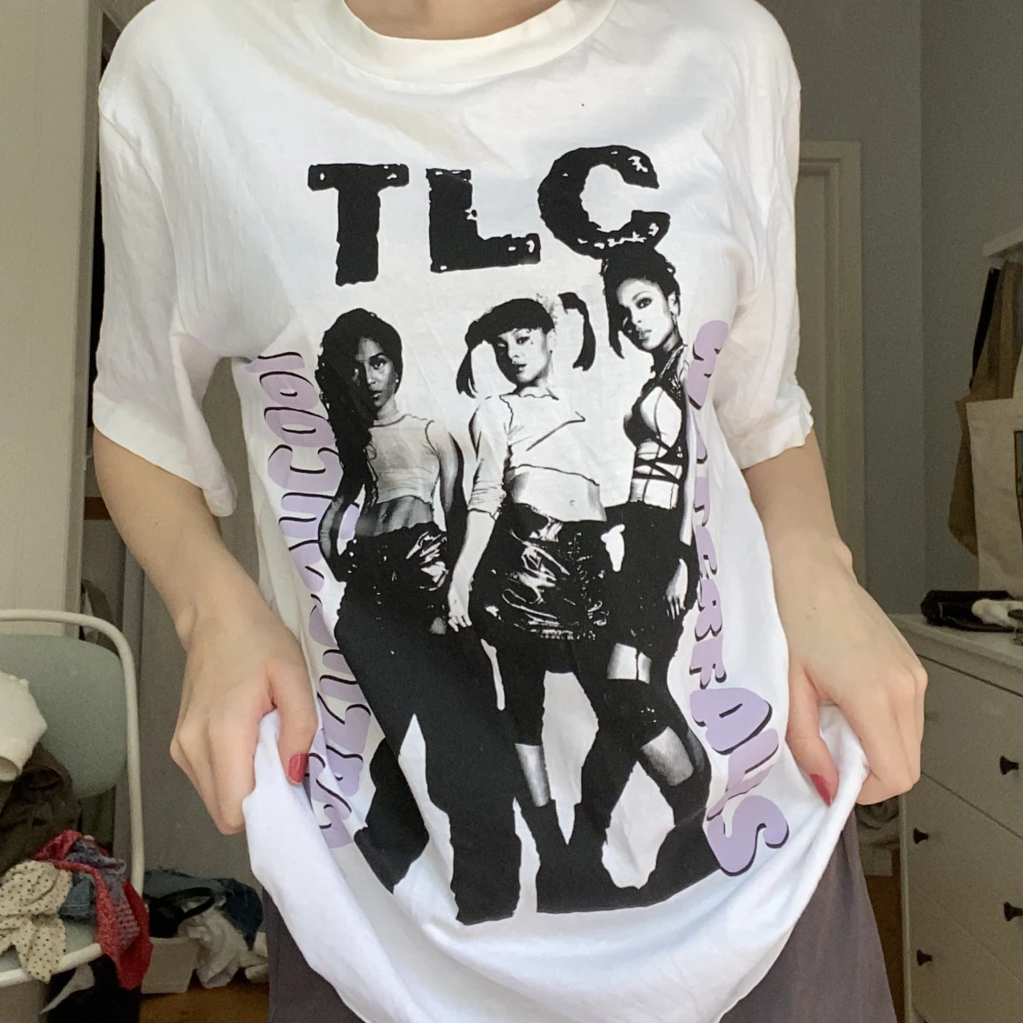 Oversized t-shirt med tryck