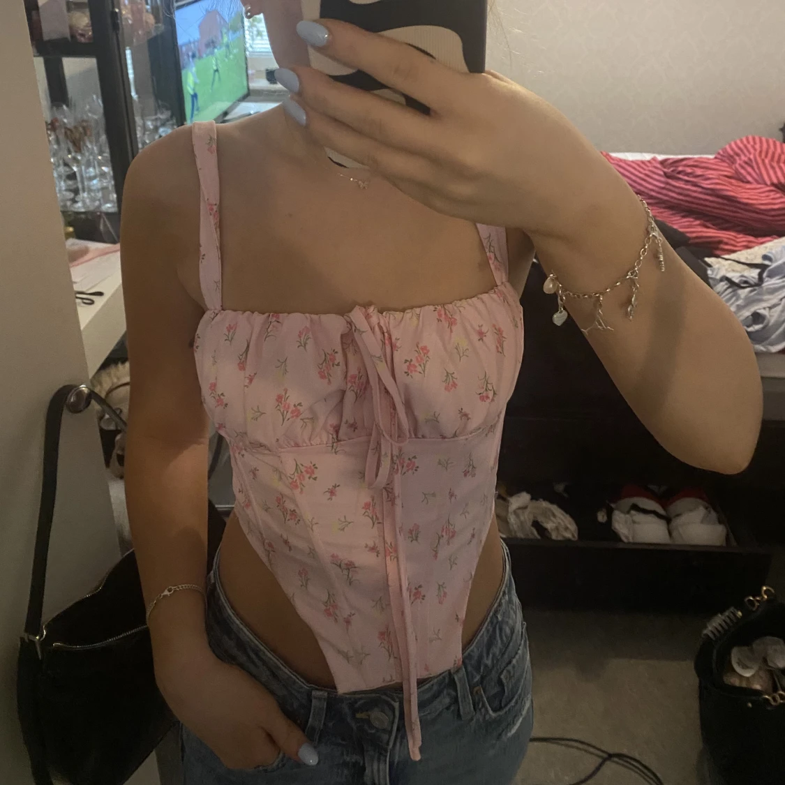 Rosa korsettopp - 91