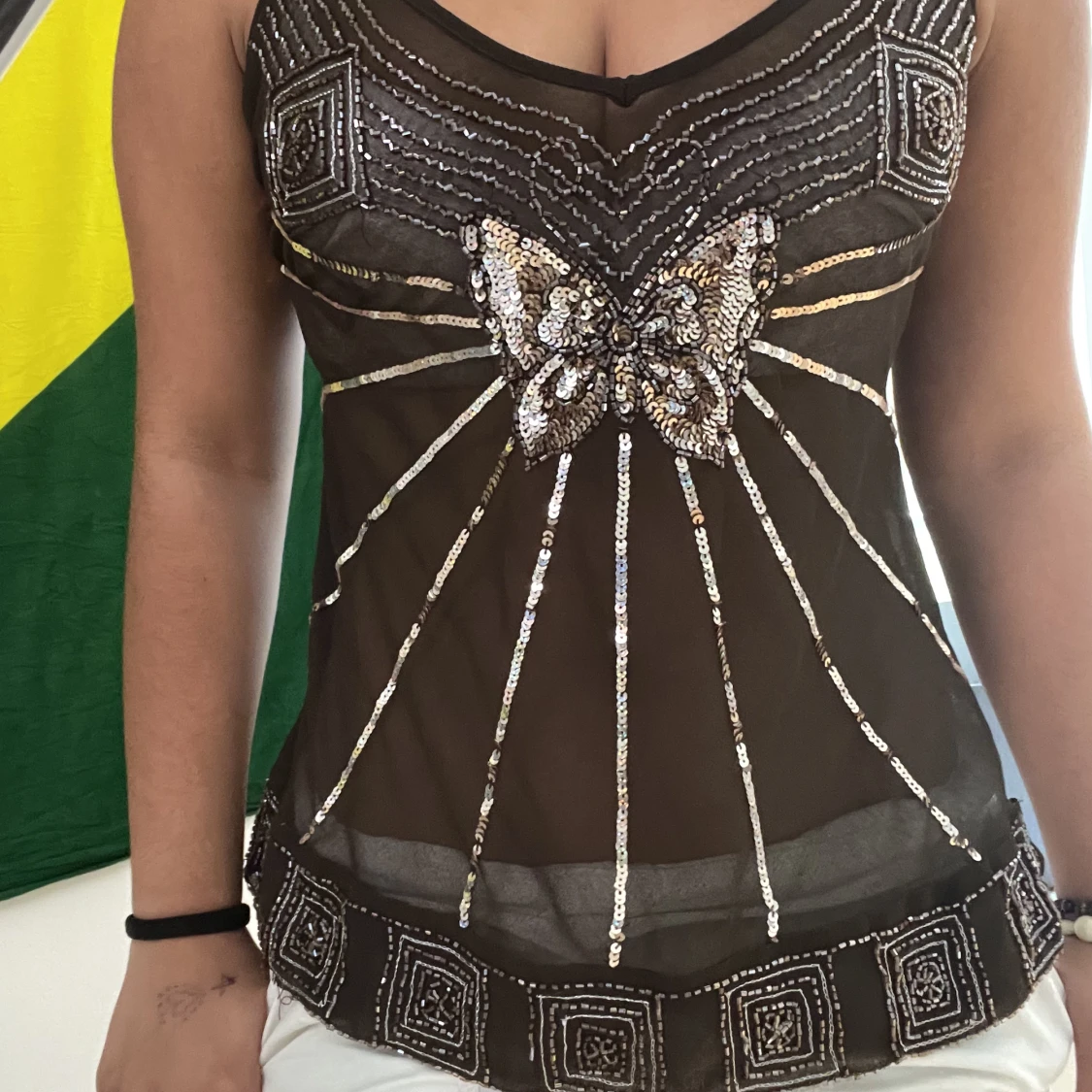 linne med pärlor och paljetter  - 91