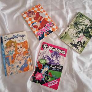 Köpte de alla i en secondhand butik, 3 av de är på svenska men Snow drop mangan är på engelska! 20:- st eller alla för 70kr! Samfraktar gärna med andra annonser! ☺💕