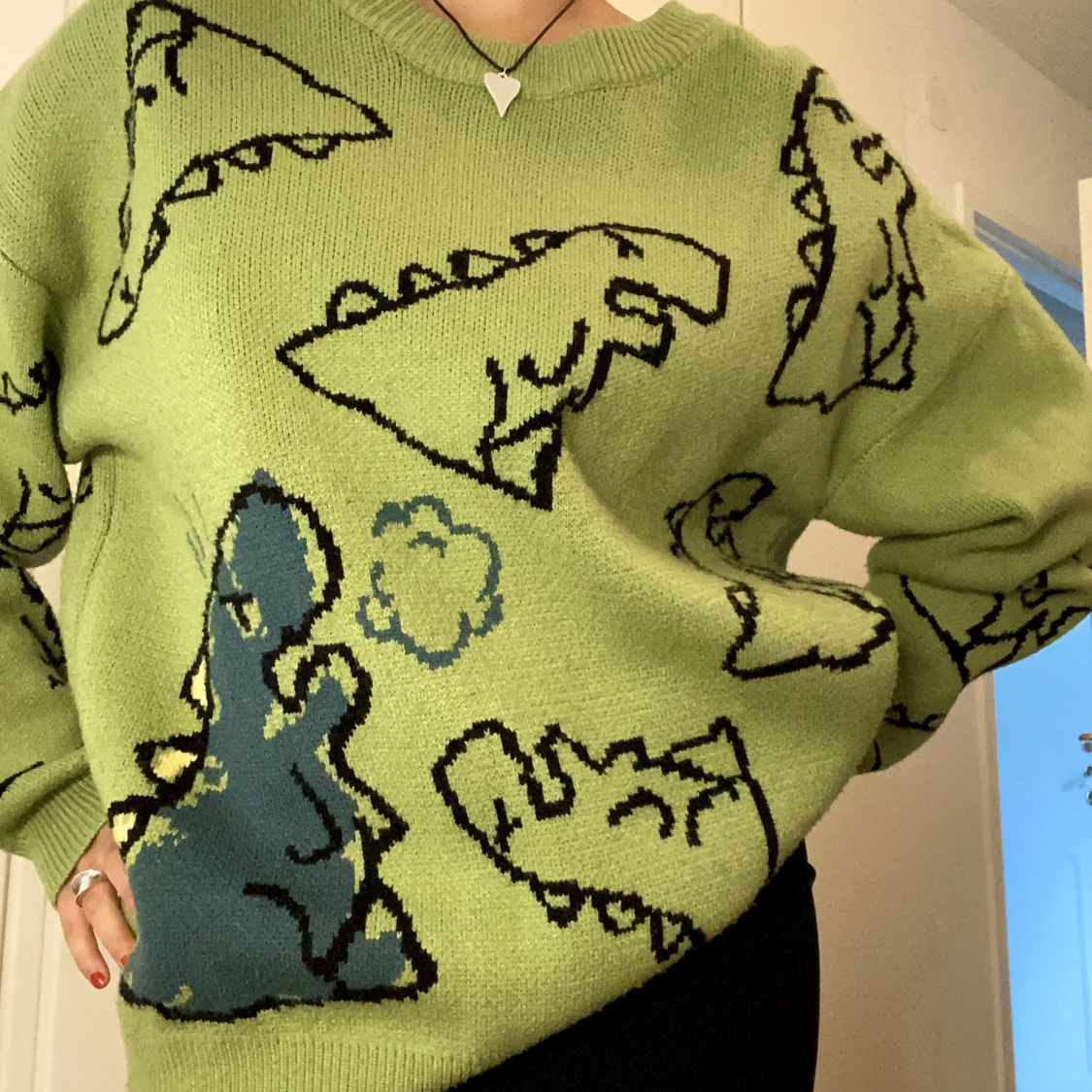 Grön stickad tröja