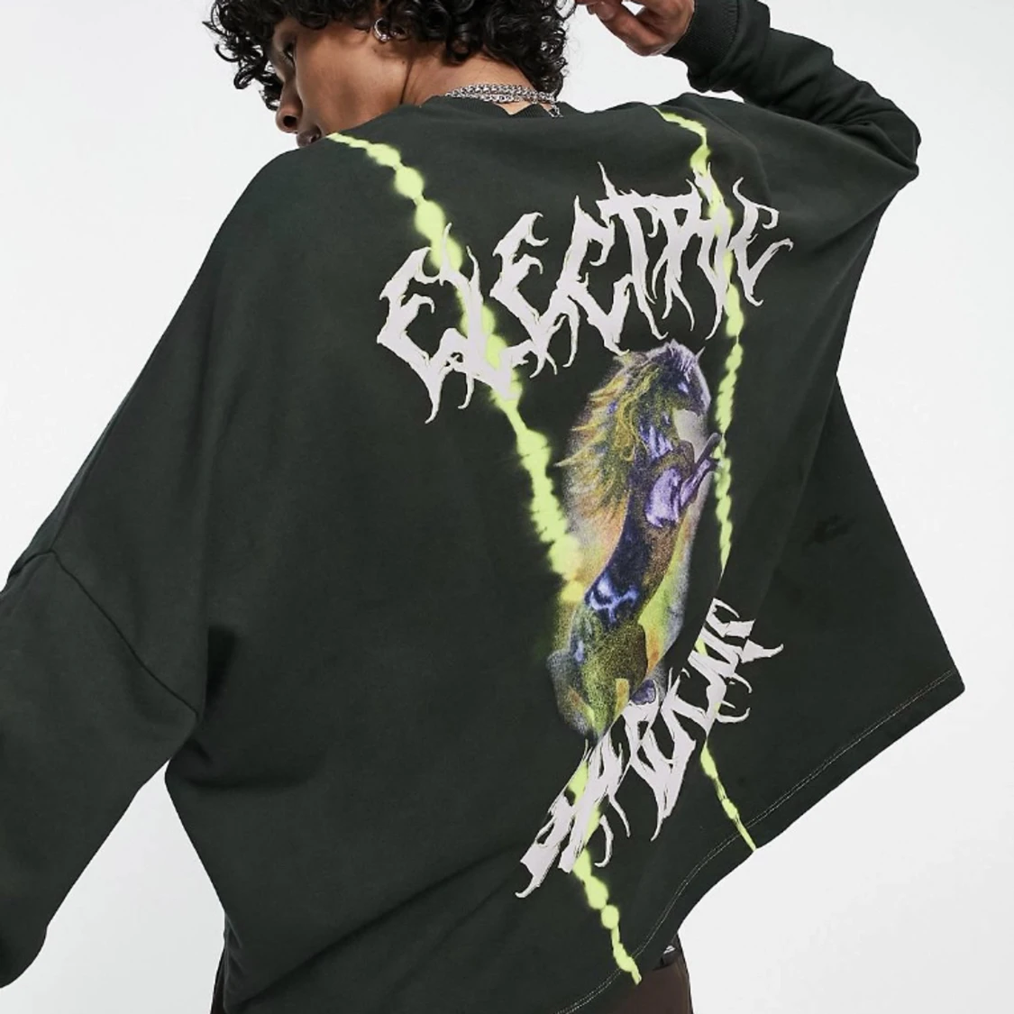 Sweatshirt i oversize med tryck