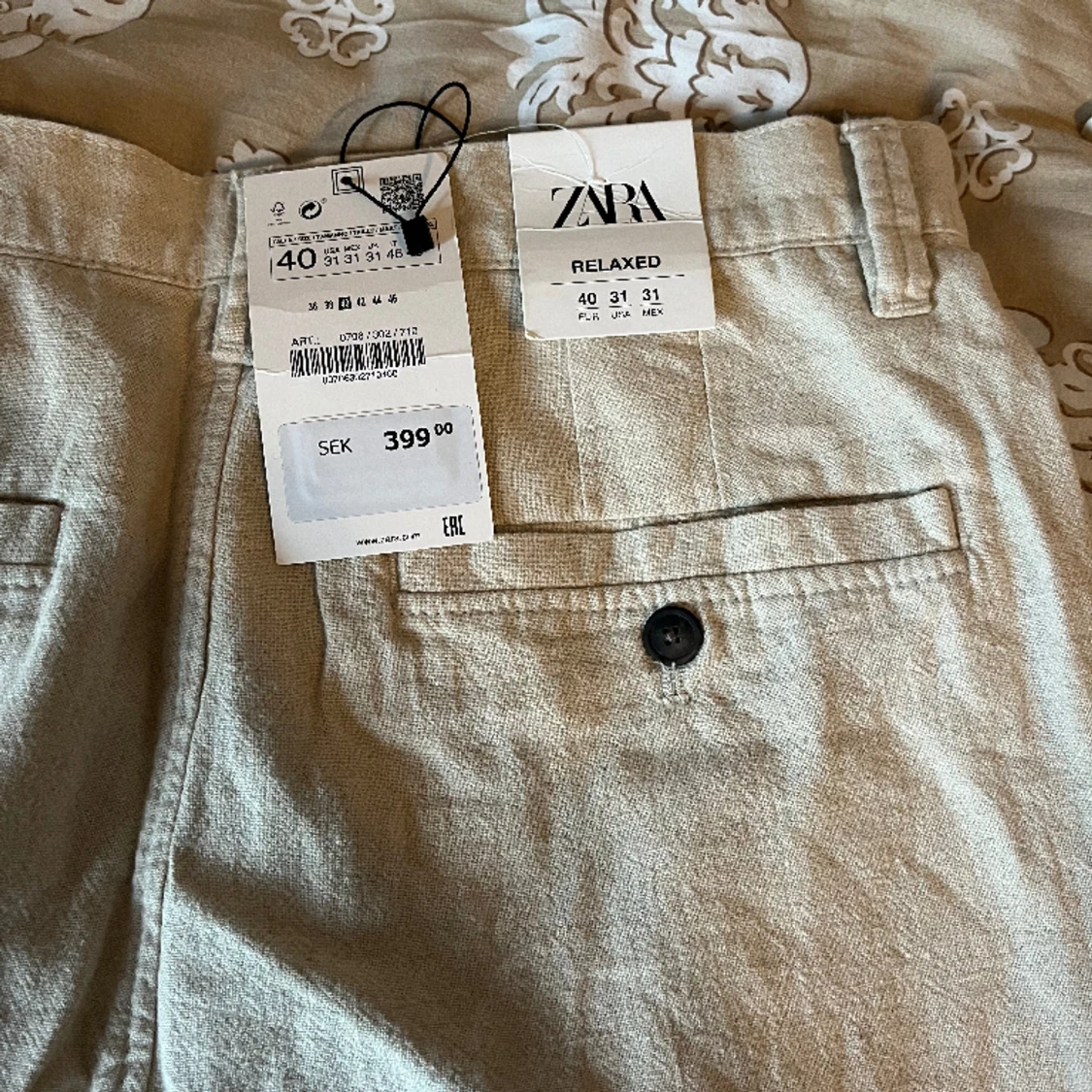 Oanvända Zara Linnebyxor - 90