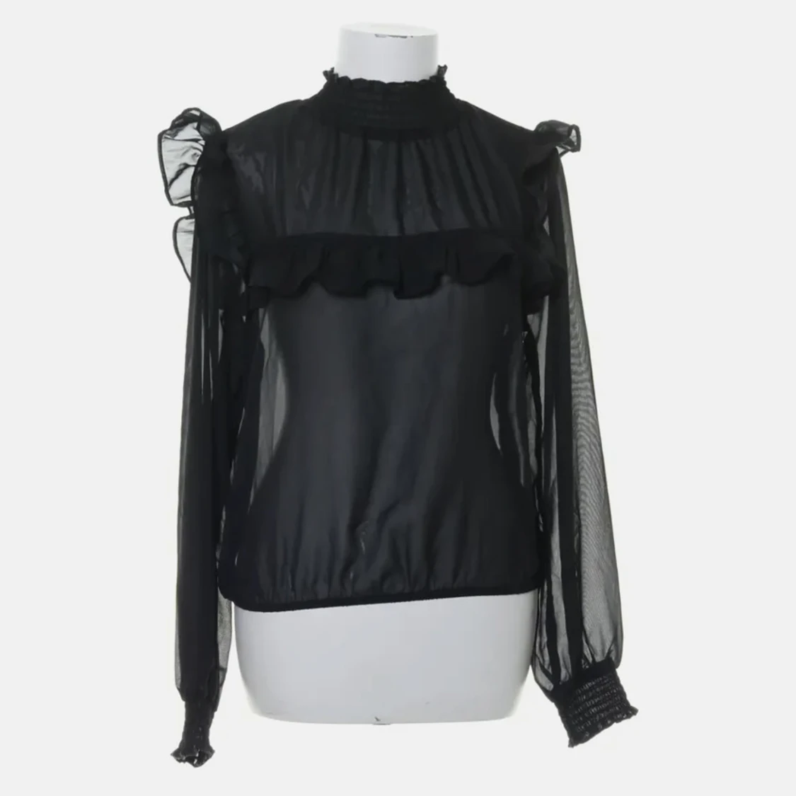 Svart genomskinlig blus  - 90