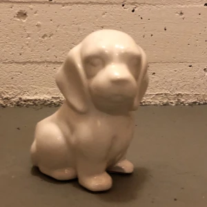 Hund vas/kruka - Super söt liten hund Porslin 