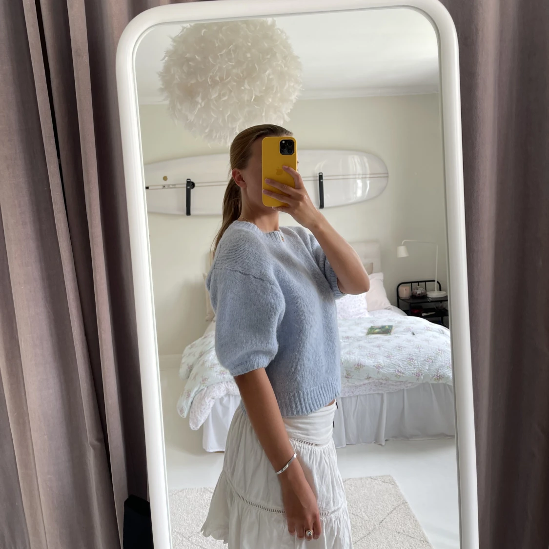 Kortärmad stickad tröja - 90