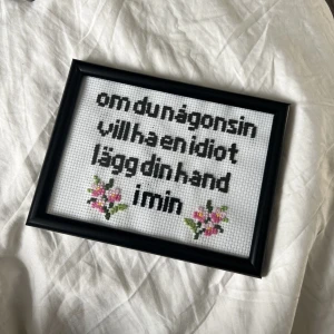 Håkan hellström brodering - Brodering med Håkancitat i glasram. 