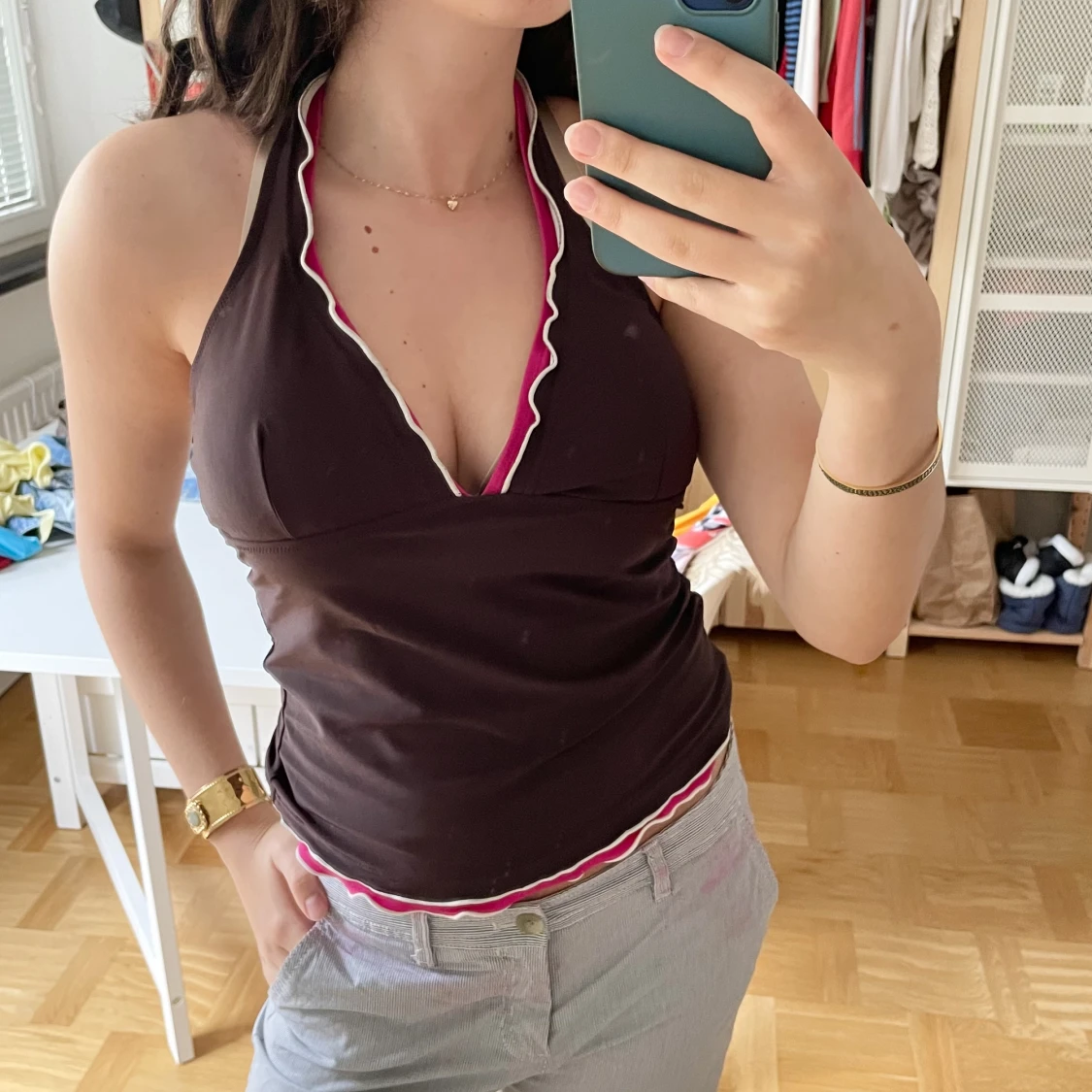 Halternecktopp / Linne - 90