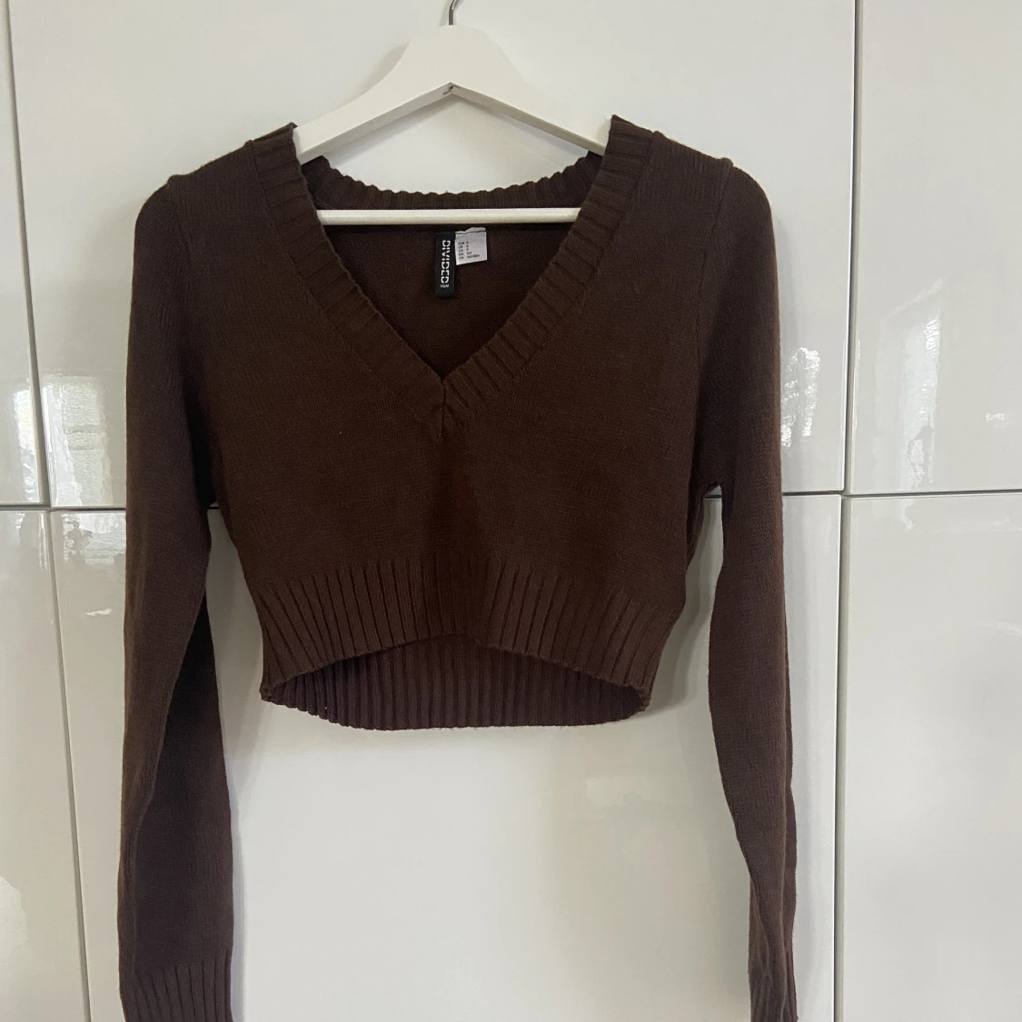 Brun stickad cardigan