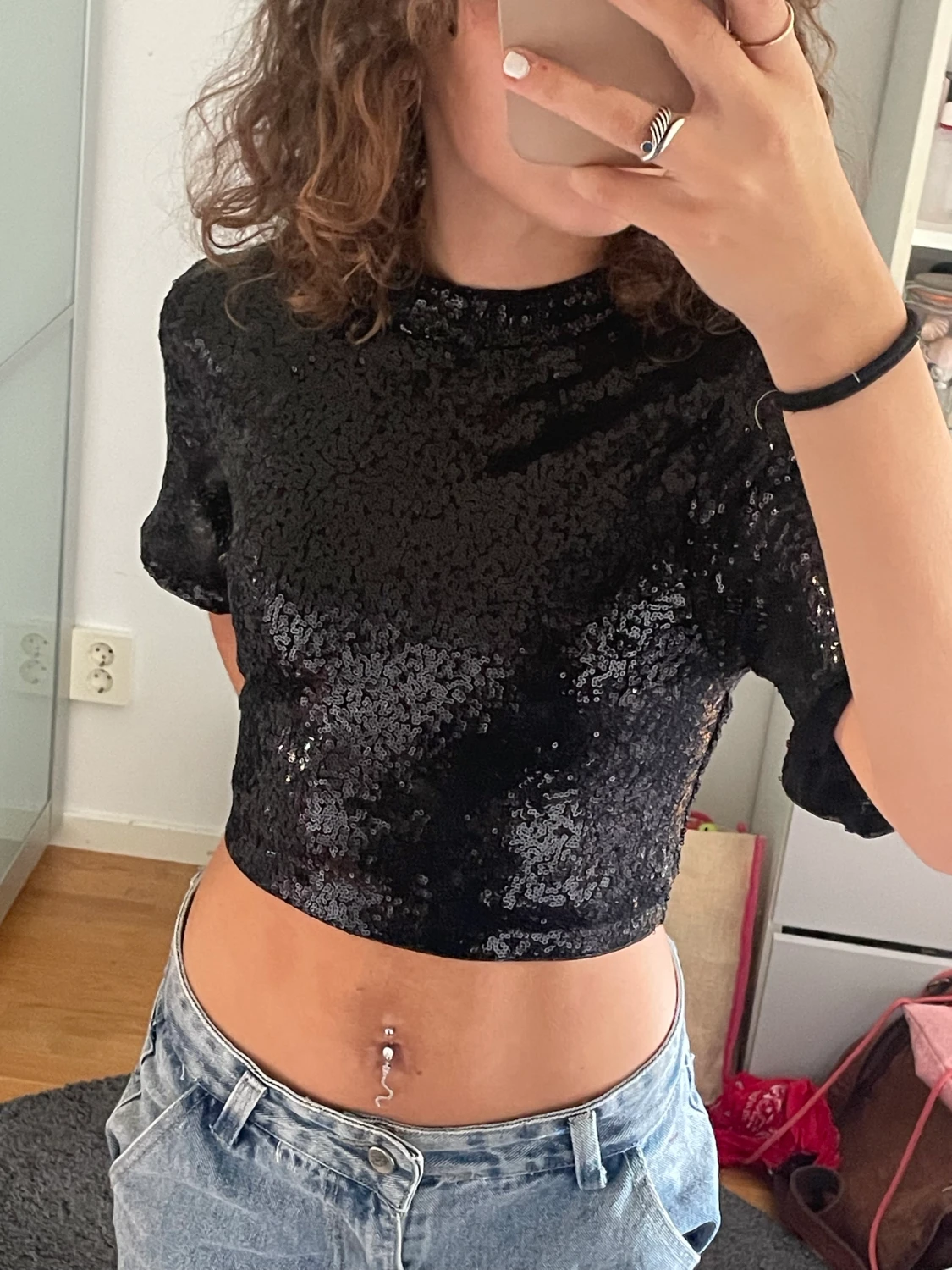 Glitter cropped t-shirt