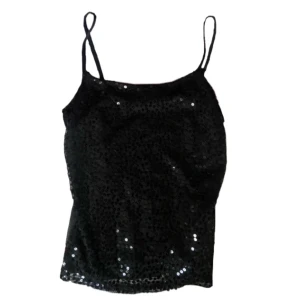 Svart paljette topp - Säljer detta superfina paljett linne, skriv för fler bilder💕