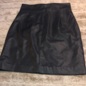 Svart skinnkjol - Cool skinnkjol som är i jätte bra skick, bara använts ett fåtal gånger, snygg till ett par strumpbyxor i höst💕💕 bara att skriva vid fler frågor 