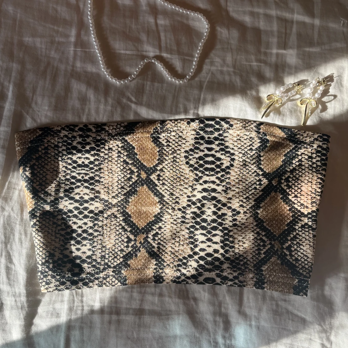Snake print tube top