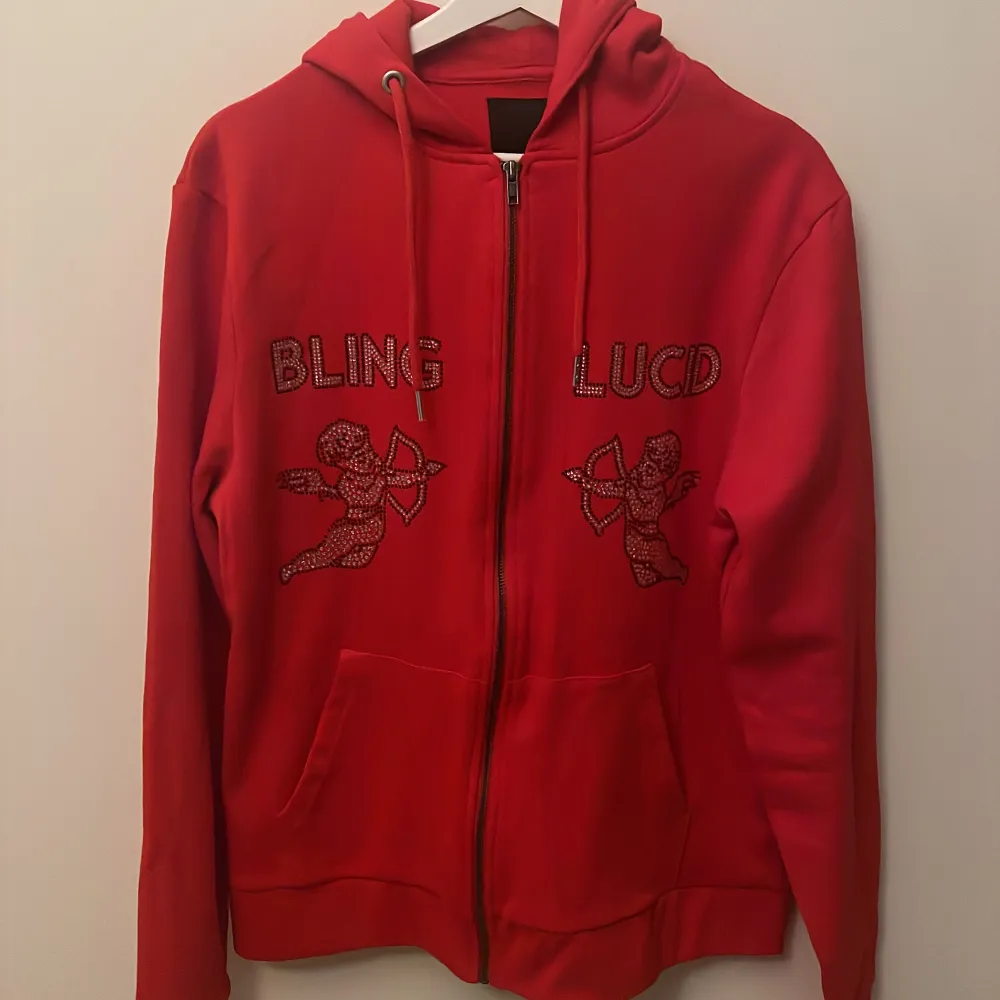 En helt ny hoodie från ”Bling Lucid” som bara testats, men tyvärr inte passade! Nypris på hoodien är 750 kr, mitt pris är 220  kr!. Hoodies.