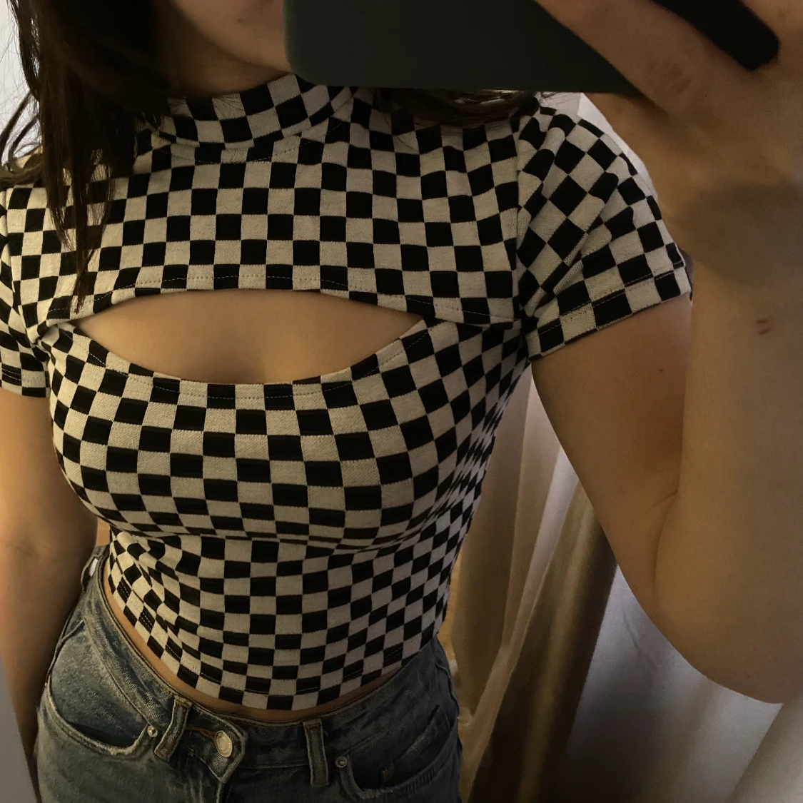 Svart- vit rutig top