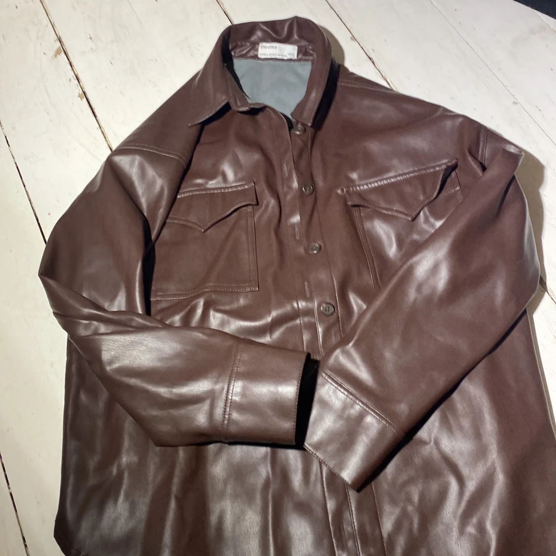 Tunn fusk skinnjacka 