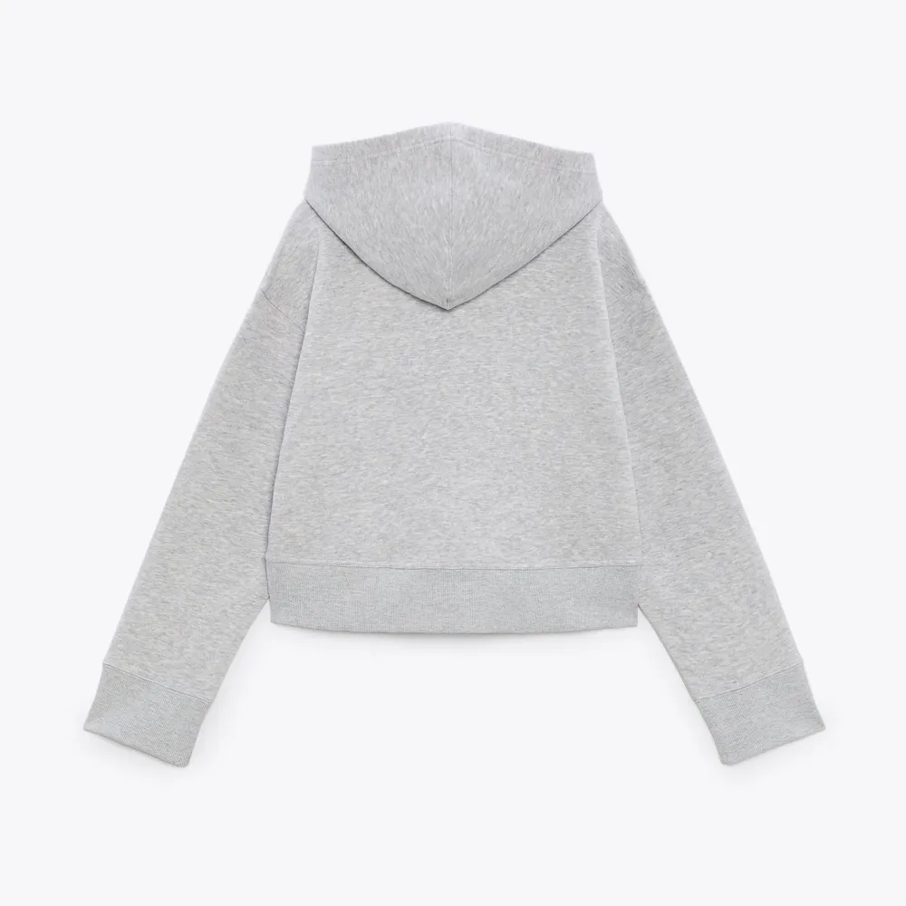 En grå vanlig hoodie köpt på zara ❣️ säljer då den är lite för liten för mig! Använd få gånger❣️. Hoodies.
