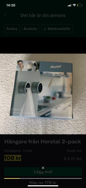 Två fina hängare från herstal  - I förpackning så ej använda  handukshållare från Herstal  FRI FRAKT FRAM TILL SÖNDAG KVÄLL!!! 🤩☀️🤗