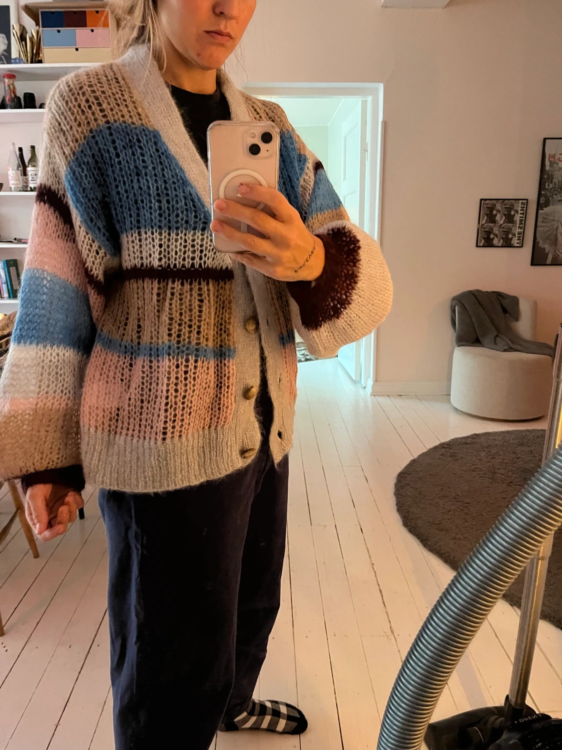 Stickad tröja i alpacka och mohair  - 90