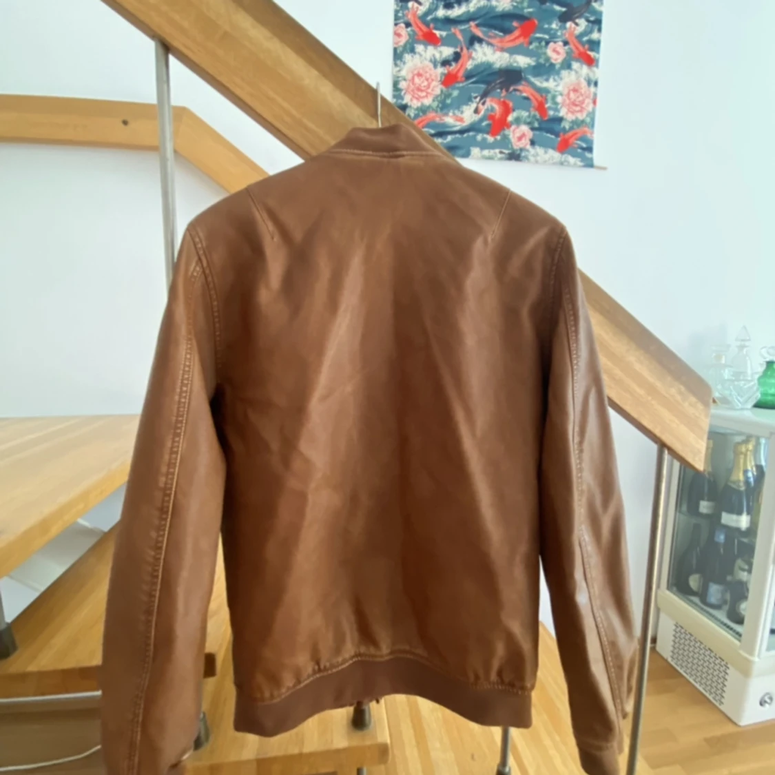 Brun pull & bear läder jacka  - 90