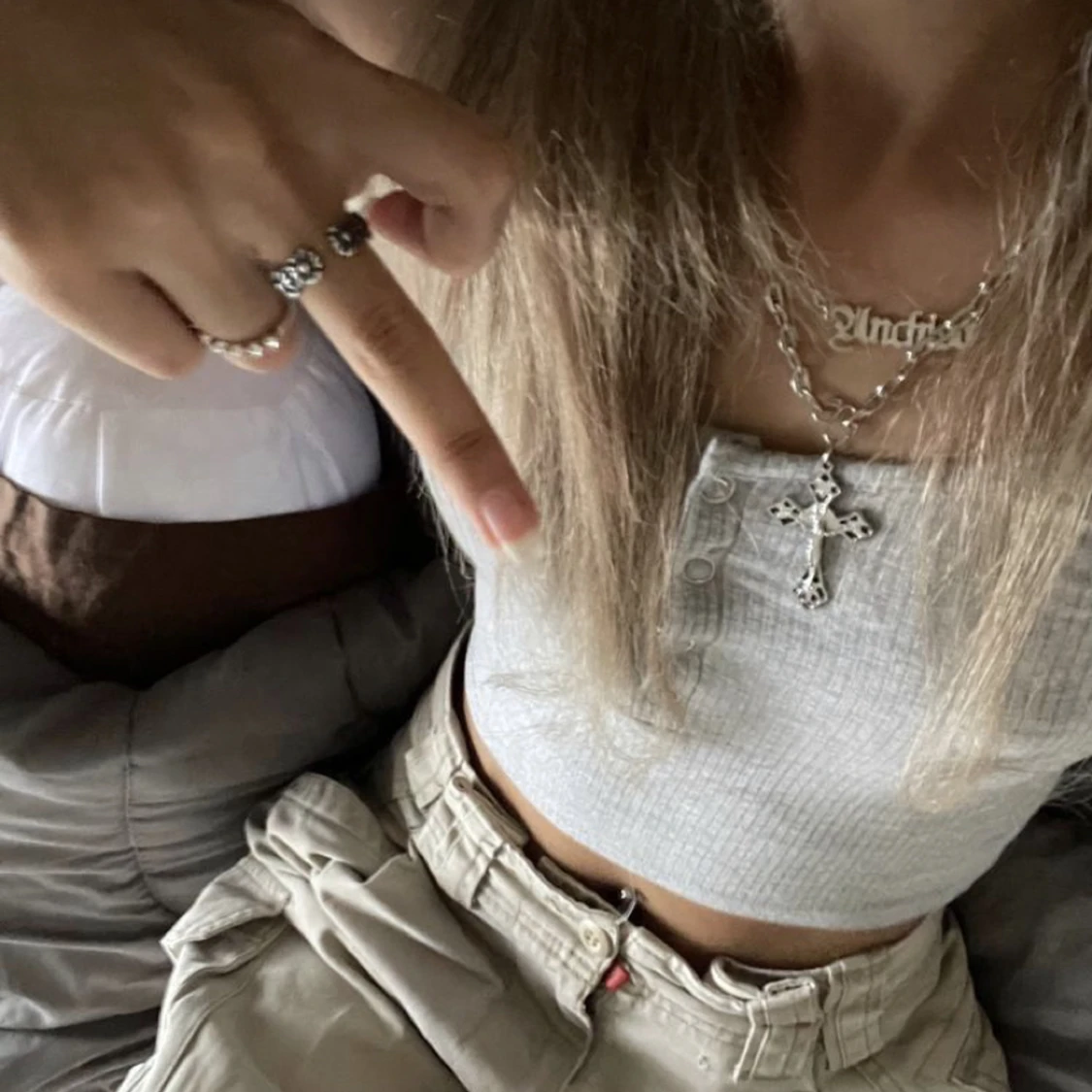 äkta silver halsband  - 90