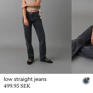 Säljer mina low straight jeans i färgen mörk grå/ svart från Gina tricot på grund av att jag knappt använt dem och det har blivit för små. Ordinarie pris 500kr men säljer för 300kr priset kan diskuteras.