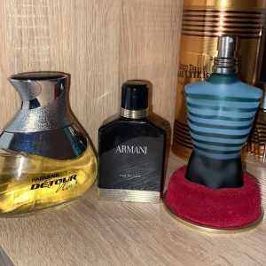 Le male - Armani eau de nuit- 250kr Al haramain Detour de noir- 200kr Le male edt- 274kr  Kan fixa ett paketpris vid köp av flera Allihop för 500kr