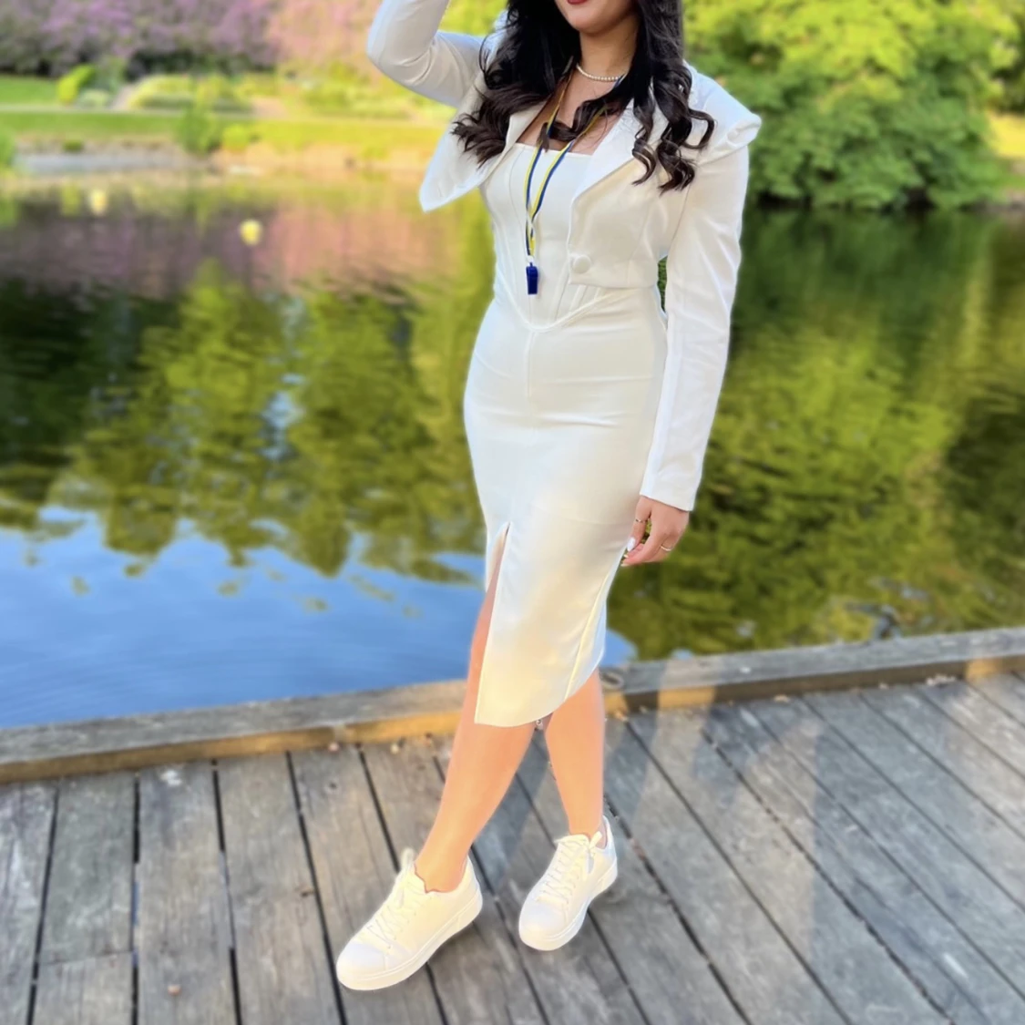 Vit studentklänning  - 90